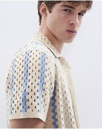UNISON - Stripe Crochet Button Thru