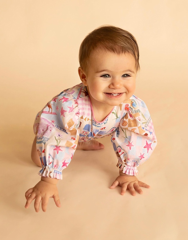 Fox & Finch - Winter Vacay Print LS Romper - Babies