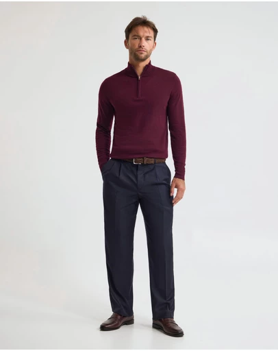 Oxford - Merino Zip-Neck Wool Pullover
