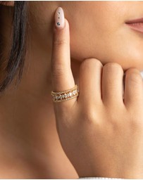 Lovisa - Gold Plated Ring with Cubic Zirconia