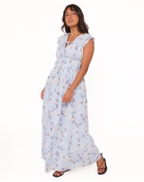 Petal & Pup - Bancroft Maxi Dress - Blue Flannel Floral