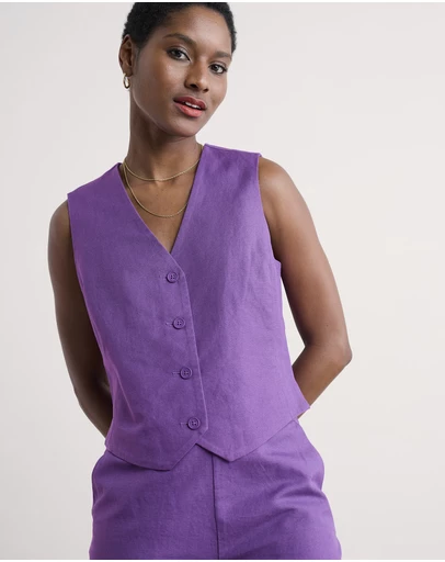 Seasalt - Seasalt Cornwall Purple Erica Waistcoat