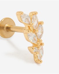 Lovisa - Gold Plated Titanium Cubic Zirconia Leaf Flat Back Stud