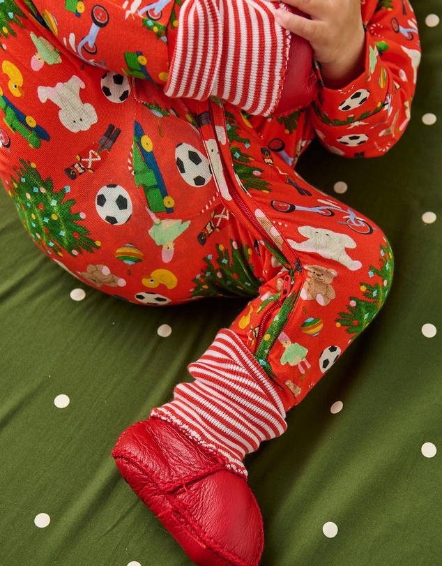 Kip&Co - Christmas Toys Organic Long Sleeve Zip Romper - Babies