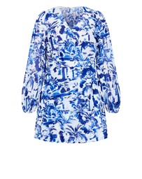 City Chic - Stasia Print Wrap Mini Dress