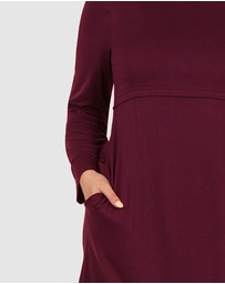 B Free Intimate Apparel - Bamboo Long Sleeve Maternity & Nursing Dress