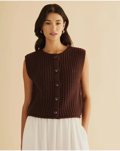 Atmos&Here - Pia Open Knit Vest