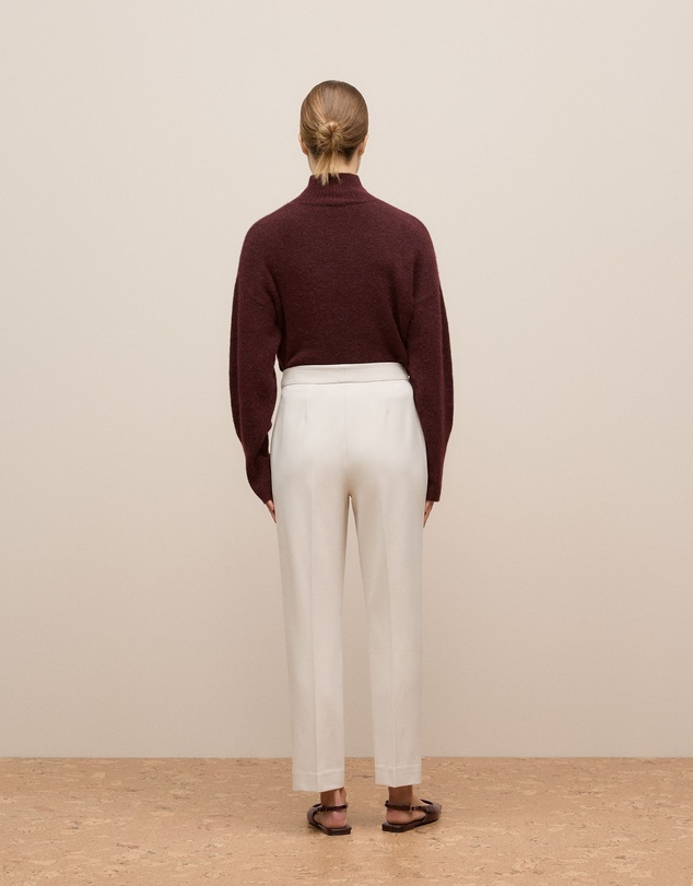 Trenery - Ponte Tailored Slim Pant in Stone