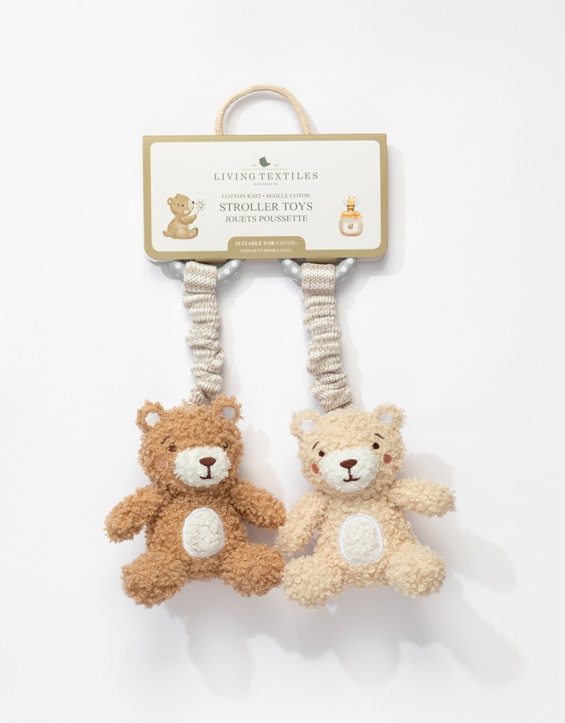 Living Textiles - 2 Pack Stroller Toys - Cuddly Bear