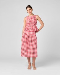 MVN - Gingham Cinched Top