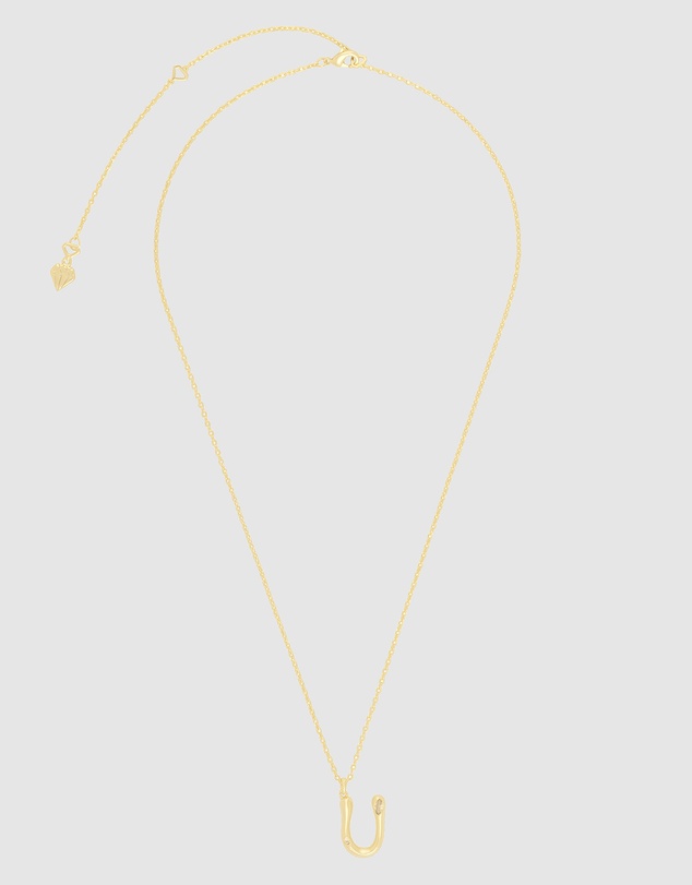 Wanderlust + Co - Alphabet Bubble Pendant Necklace - Letter U