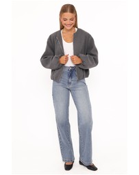 Petal & Pup - Elisa Cropped Bomber - Heather Grey