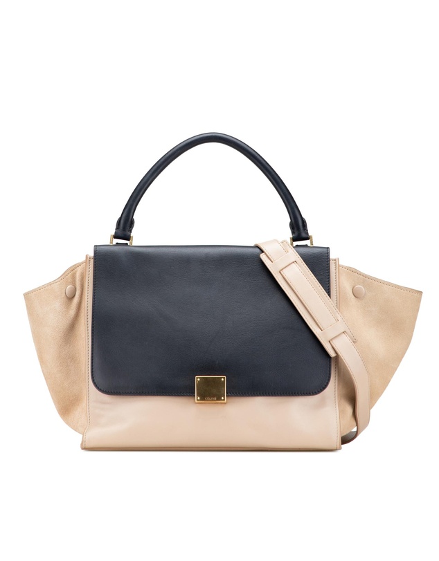 Pre-Loved by Azura Reborn - Pre-Loved Medium Bicolor Calfskin and Suede Trapeze Satchel