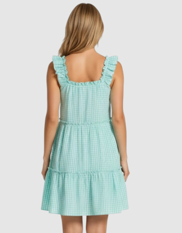 Sant And Abel - Women's Hepburn Gingham Mint Nightie