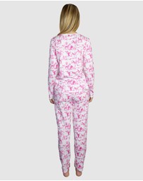 Sant And Abel - Women's Skydog Toile Pink Jersey Long PJ Set