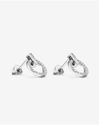Michael Hill - Door Knocker Stud Earrings with Cubic Zirconia in Sterling Silver