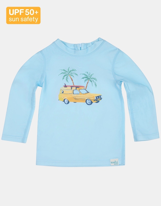 Toshi - Swim Rashie L/S Splash -  Swell Seekers Sky 1