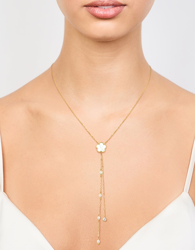 Lovisa - Waterproof Gold Plated Stainless Steel Floral Petal Y-Necklace