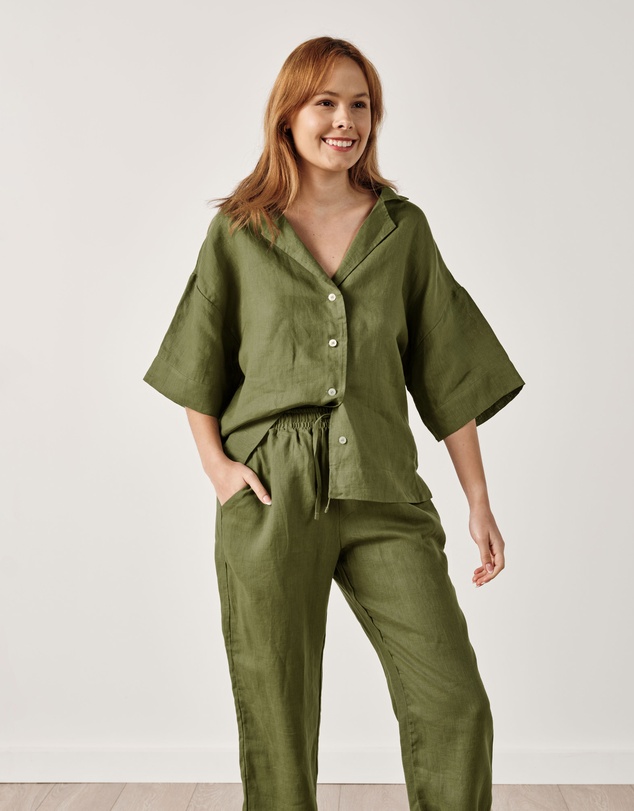 Linen House - Nimes Pure Linen Wide-Sleeved Shirt