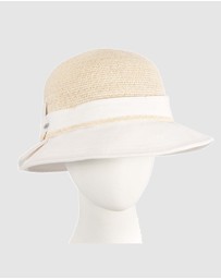Max Alexander - Straw White Summer Beach Sun Hat