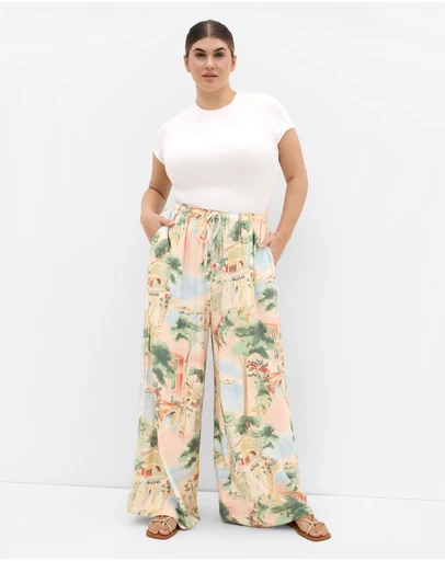 City Chic - Halle Sardinia Print Wide Leg Pant