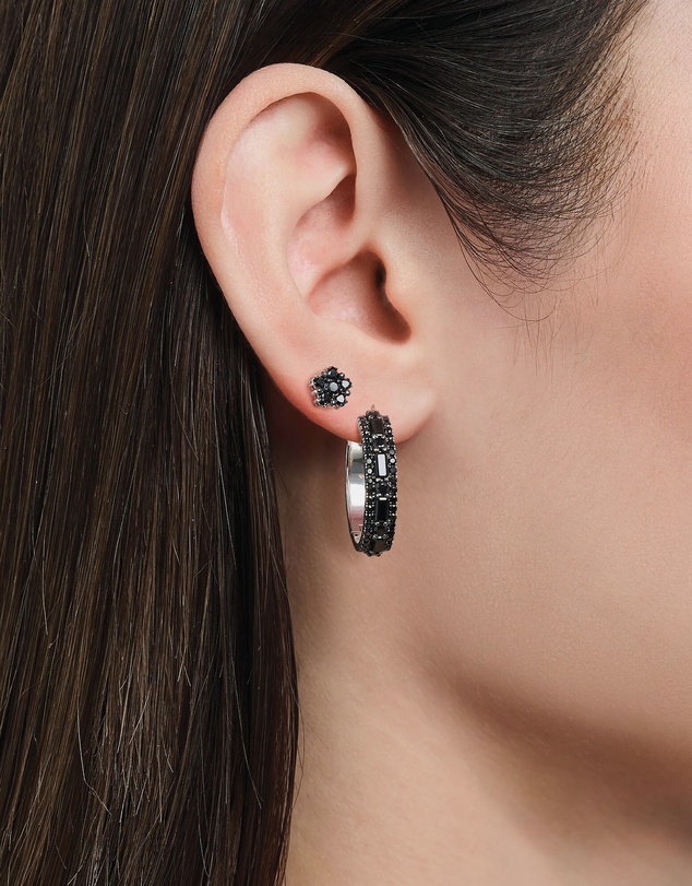 THOMAS SABO - Hoop earrings with black zirconia