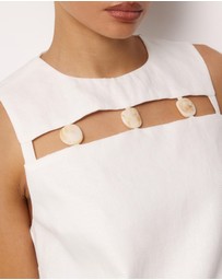 AERE - Haven Linen Beaded Mini Dress