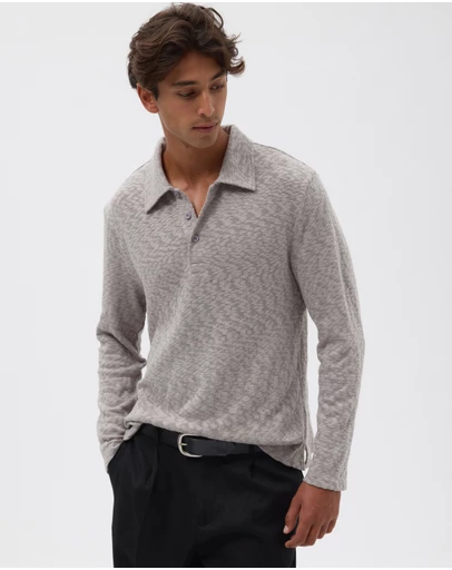 AERE - Organic Cotton Slub Rugby Polo