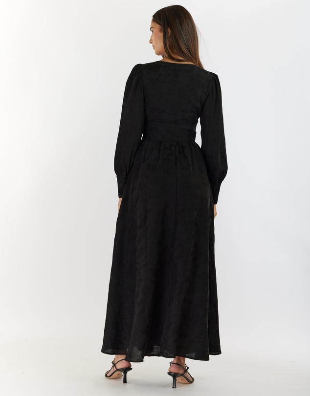 Amelius - Loren Linen Jacquard Maxi Dress