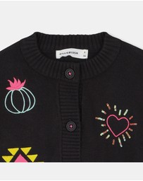 Billieblush - Embroidered Crew Knitted Cardigan - Kids-Teens