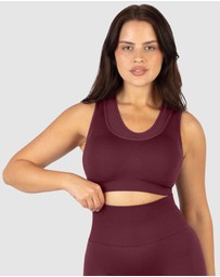 B Free Intimate Apparel - Double Racer Padded Sports Bra & High Waist Full Length Leggings Set