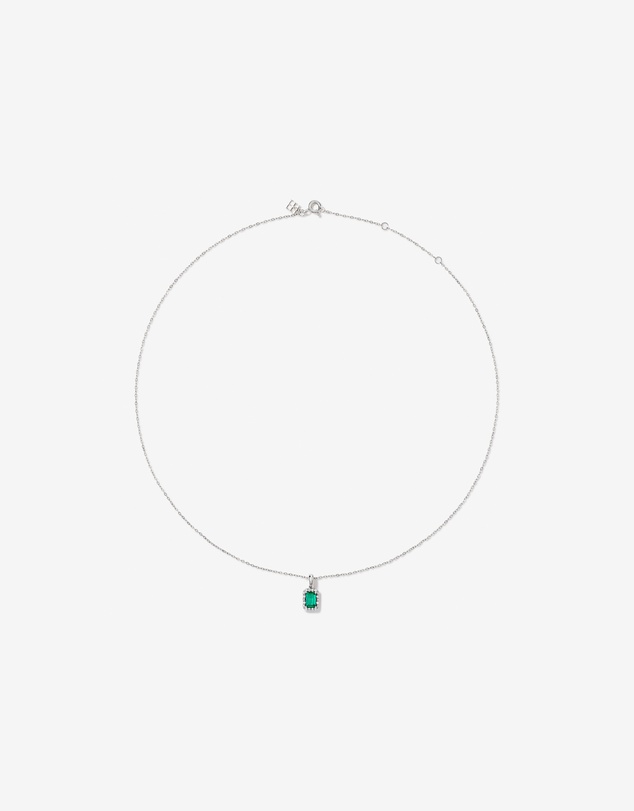 Michael Hill - Created Emerald & 0.10TW Laboratory-Grown Diamond Pendant and Earring Gift Set in 10 Karat Yellow Gold and Rhodium