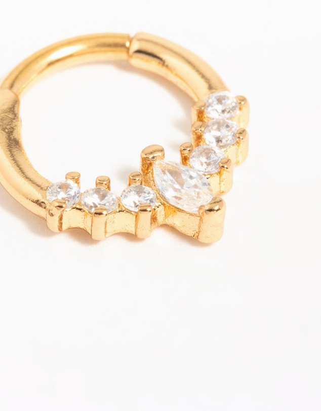 Lovisa - Gold Plated Surgical Steel Diamante Crown Ear Clicker