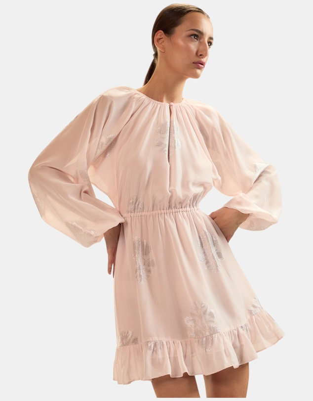 Cynthia Rowley - Silk Lurex Dolman Sleeve Mini Dress