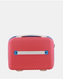 GAP - GAP Stripe Medium Hard Shell with Mini Beauty Case Set + Leather Tag