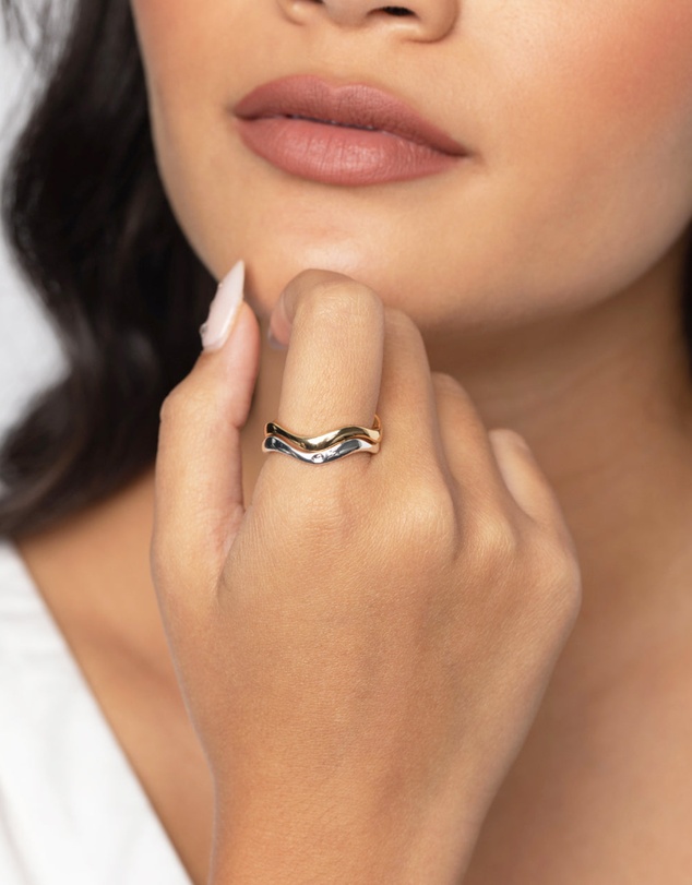 Lovisa - Gold & Silver Plated Weave Ring Set