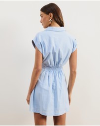 Atmos&Here - Marni Linen Blend Tie Front Mini Dress