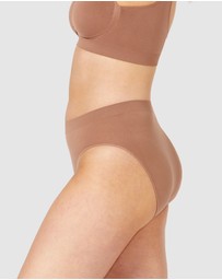 Ambra - 4 Pack Bare Essentials Recycled Nylon Hi Cut Brief
