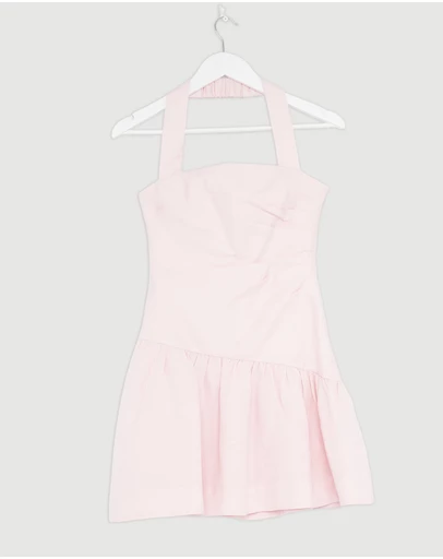 Revibe - Repaired Shona Joy Gigi Halter Draped Mini Dress - AU 6