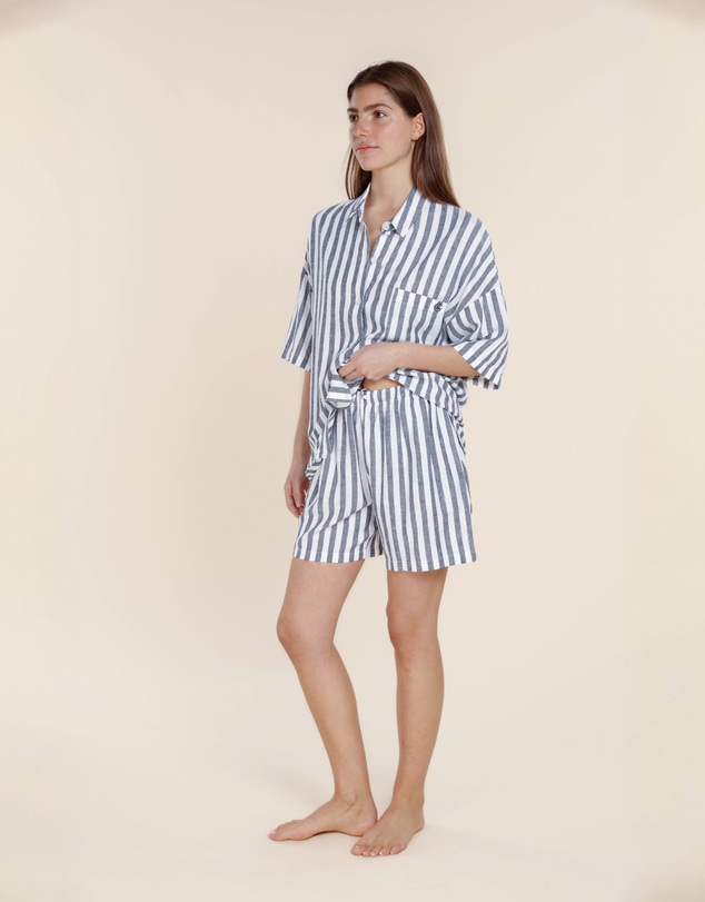 Gingerlilly - Evie Stripe Linen Short Set