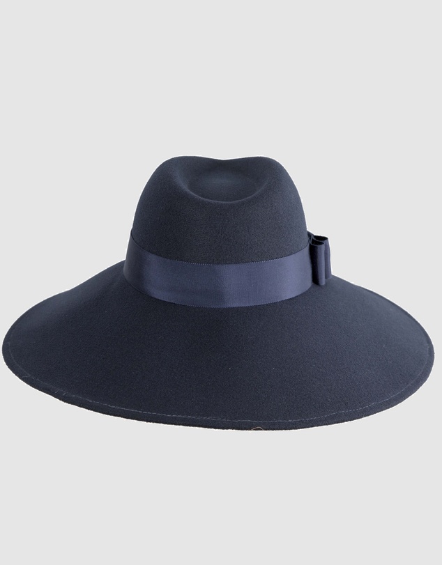Max Alexander - Wide Brim Navy Winter Hat