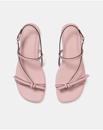 Kate Spade - Loop Crinkled Patent Leather Flat Sandals