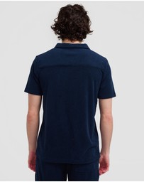 Vacay Swimwear - Navy Terry Polo