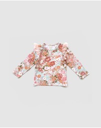 WITH LOVE FOR KIDS - Tulle Flutter Long Sleeve Top - Kids