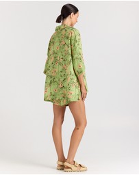 Poolside Paradiso - Tropico 100% Linen Over Shirt - Margarita