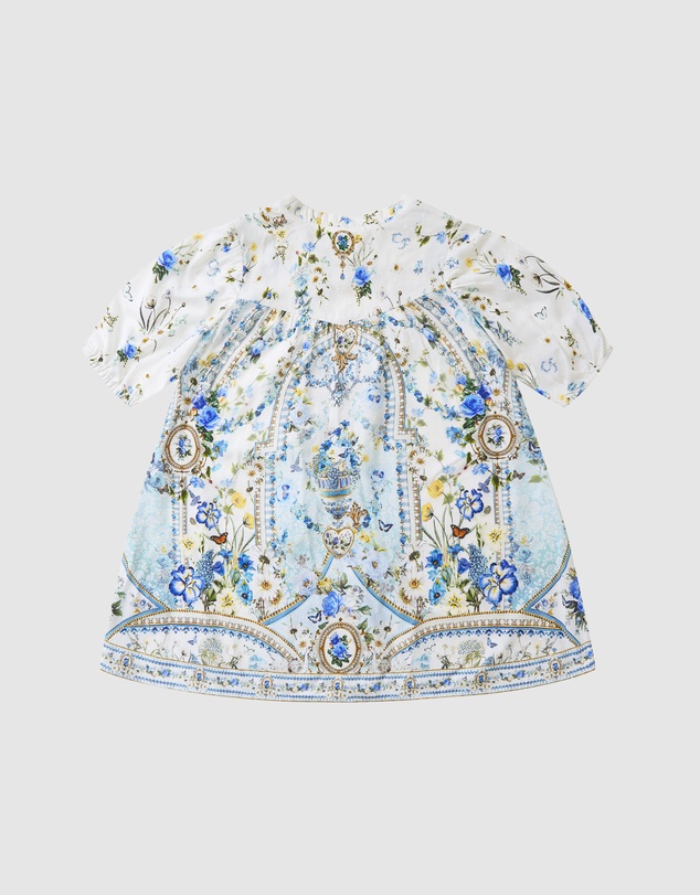 Camilla - Puff Sleeve Shirt Dress With Pintucks - Kids-Teens