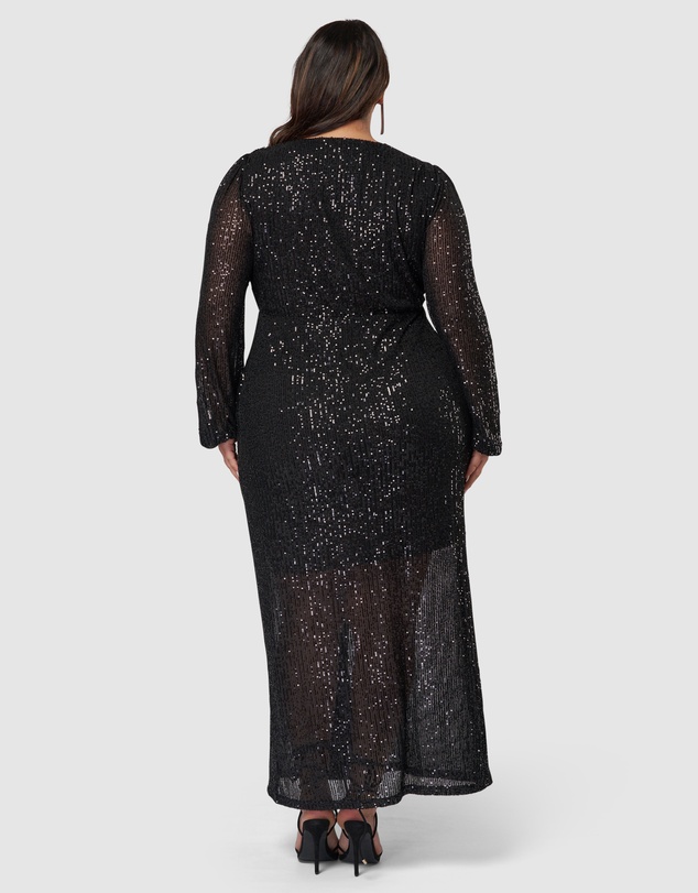 Pink Dusk by Curve Project - All I Want Sequin Maxi Dress