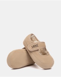 EVERAU - Australian Shepherd Ugg Millie Toddler Cow Suede Upper Loafer Oxfords Flats