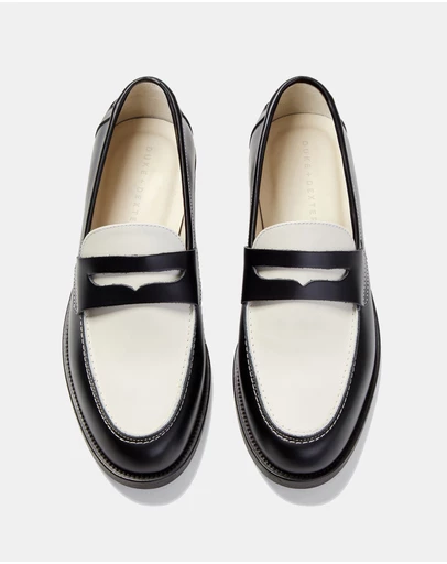 Duke + Dexter - Wilde Black + White Penny Loafer - Men's