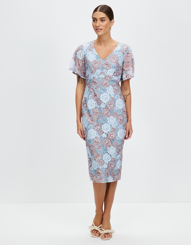 Pink Ruby - Glamerous Frill Sleeve Dress